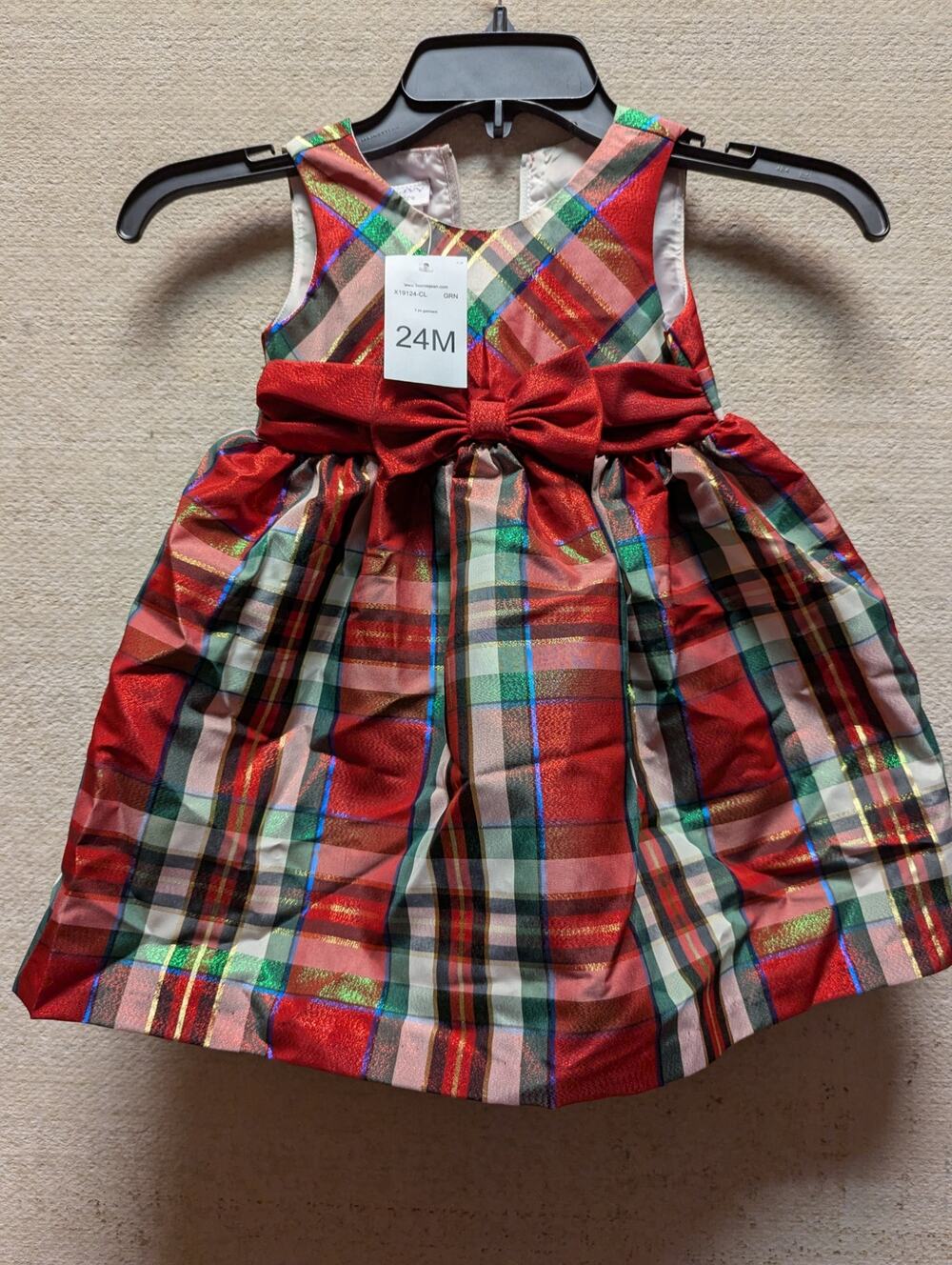 Iris & Ivy Girls Dress Size 24 Months New Christmas Holiday Bow Sleeveless Red